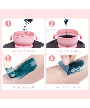 Premium Hair Removal Wax Warmer with Handle - Fast Heating 400ml Silicone Pot - Pink Depilatory Device 220-240V - Buy Online on GoSupps.com