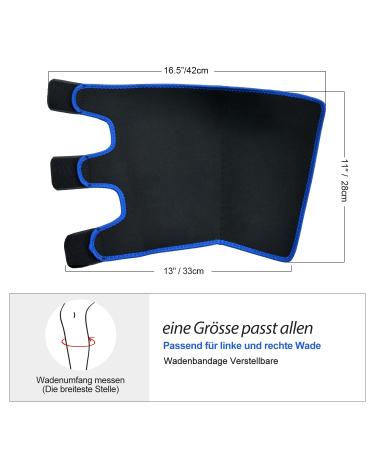 Odoland Adjustable Calf Support - Compression Stockings for Muscle Tear Relief - Blue - 1 Pair - Buy Online on GoSupps.com