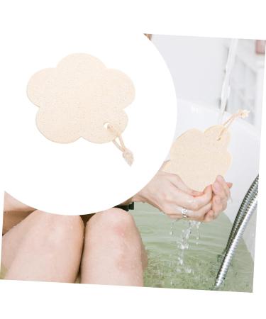 FRCOLOR 4pcs Flower Shaped Loofah Sponge Set - Cotton Body Wash Scrubber & Bathing Pouf - Light Yellow Bath Accessories for Gentle Skin Care - Buy Online on GoSupps.com