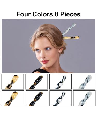 BeautyChen 8-Piece Acetate Hair Sticks - Leopard Print & Tortoise Shell Hairpins for Styling Long Hair - Chinese Retro Hair Accessories for Women - Buy Online on GoSupps.com