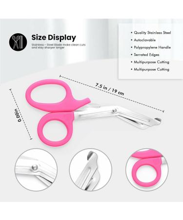 CE Certified Pink 7.5 Utility Bandage Scissor | Tuff Cut Fire Rescue Trauma Shears | Paramedic & Nurse First Aid Medical Scissors - Buy Online on GoSupps.com