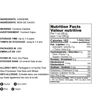 Raw Cashew Pieces 7 lb - Non-GMO, Kosher, Vegan, Paleo, Unsalted, Unroasted - Rich in Selenium, Zinc, Magnesium, Proteins & Antioxidants - Buy Online on GoSupps.com
