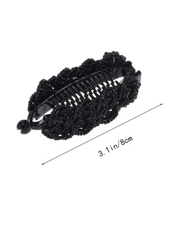 Lurrose Pearl Banana Hair Clip - Black Hairpin Ponytail Holder for Effortless Hair Styling | International Shipping Available - Buy Online on GoSupps.com