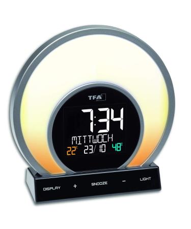 TFA Dostmann Lichtwecker Soluna 60.2026.01 sunset 5 light modes indoor climate control black (l) 170 x (b) 68 x (h) 175 mm plastic modern - Buy Online on GoSupps.com