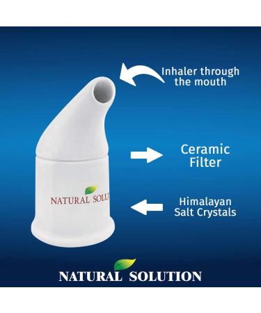 Natural Solution Ceramic Salt Inhaler with 2 Himalayan Pink Salt Refills - Relieves Breathing Congestion - White - Buy Online on GoSupps.com
