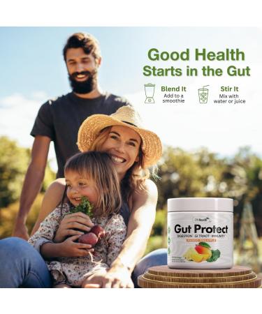 Gut Protect Greens Superfood Powder with Probiotics & Prebiotics Super Greens Powder, Smoothie & Juice Mix Powder - Digestive Health, Immune Health & Regularity Support Mango, Pineapple - Buy Online on GoSupps.com