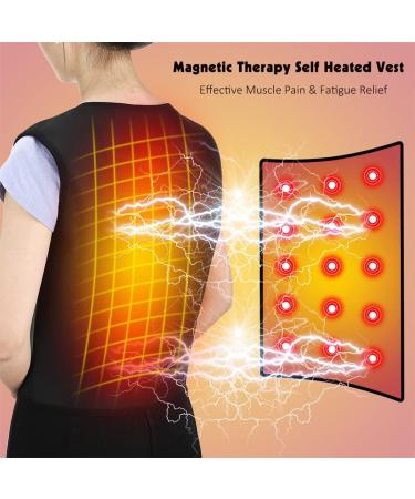 Shoulder Zippers Vest Self Heating Magnetic Therapy Waist Brace Posture Corrector Back Lumbar Pain Black Medium - Buy Online on GoSupps.com