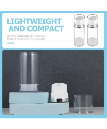 FRCOLOR 2pcs Empty Airless Pump Bottle Refillable Plastic Vacuum Pump Press Bottle Travel Cosmetic Foundation Containers Dispenser for Lotion Cream Essential Oil 100ml 14.7x4.9cm Transparent - Buy Online on GoSupps.com