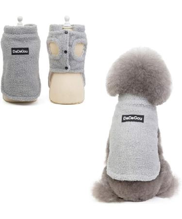 Warm Tineer Winter Lamb Kashmir Coat for Small Medium Dogs - Fleece Jacket Vest - Outdoor Pet Sweater (Gray) - Buy Online on GoSupps.com