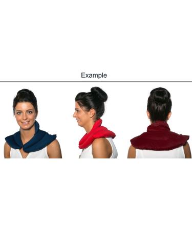 2-in-1 Neck Pillow with Stand-Up Collar - Cherry-White Linseed Heat & Cold Therapy - Buy Online on GoSupps.com