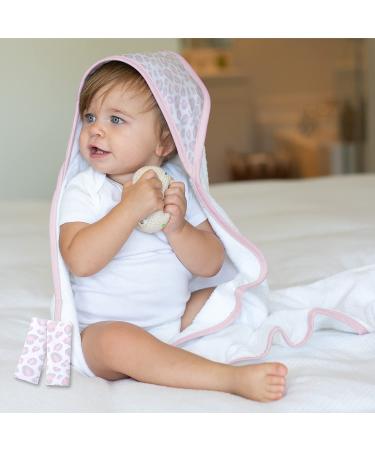 The Peanutshell Baby Girls Hooded Bath Towel and Wash Cloth Set - 23 Piece Pink Floral & Cheetah Print Gift Set - Buy Online on GoSupps.com