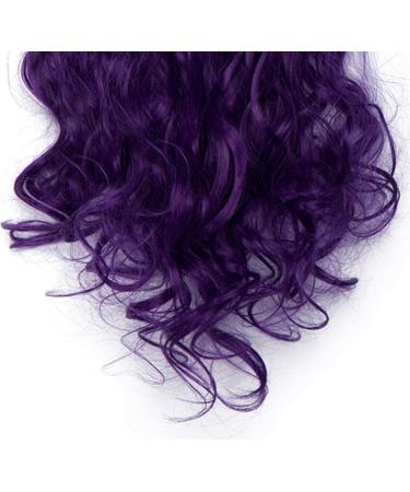Silk-co Long Curly Wavy Hairpiece Extensions - 8 Pcs Full Head 18 Clips, Synthetic Heat Resistant, 24 inch Dark Purple - Buy Online on GoSupps.com