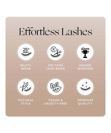 Velour Synthetic Effortless Eyelashes - No-Trim Strip False Lashes | Lightweight, Reusable, Natural and Luxurious Fake Lash Extensions | Long-Lasting and Vegan - Soft, Comfortable, Suitable for All Eye Shapes - Buy Online on GoSupps.com