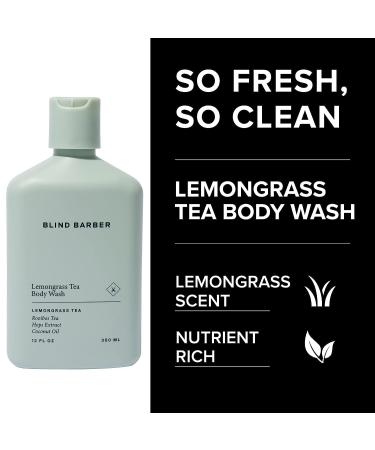 Blind Barber Lemongrass Tea Body Wash for Men - Sulfate-Free, Clean & Hydrating - 12oz - Buy Online on GoSupps.com