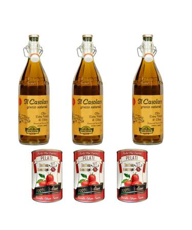 Italian Gourmet E.R. Farchioni Casolare Extra Virgin Olive Oil 100% Natural Olive Oil + 100% Italian Crushed Tomatoes 3 x 400 g