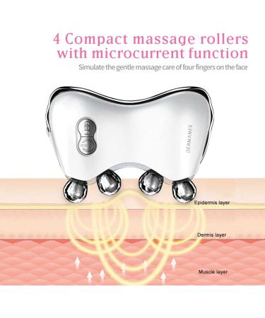 Dermanex 3D LED Face Massager Roller - Facial Beauty Skin Care Tool for Face Neck - Gift for Women and Men (Gold) - Buy Online on GoSupps.com