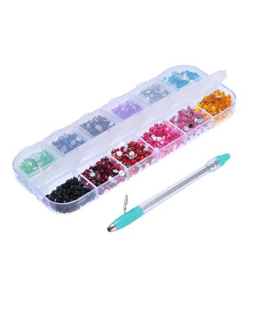 Ipetboom 1 Set Manual Drilling Pen Dotting Pen Nail Art Nail Dotting Pen Rhinestone Painting Tool Sewing Cross Pen Nail Art Pen Tools Diamond Manicure Stainless Steel Rhinestones