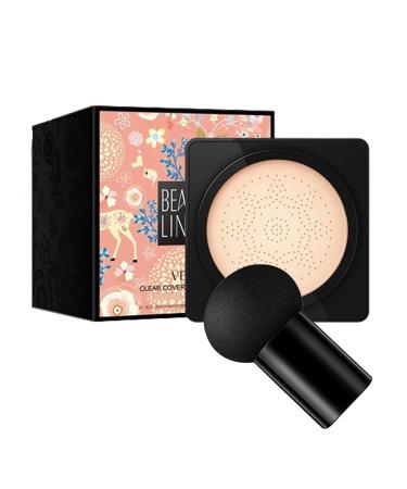 Wonderninelife Beauty Cream Beauty Linasi Veze Clear Cover Beauty Cream Beauty Cream Foundation Mushroom Head Air Cushion CC Cream for All skin (Ivory White)