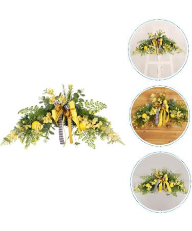Alipis 2pcs Simulation Flower Door Hanging Garland Eucalyptus Plant Household Lemon Adorn Wall Hanging Yellowx2pcs 60x30cmx2pcs - Buy Online on GoSupps.com