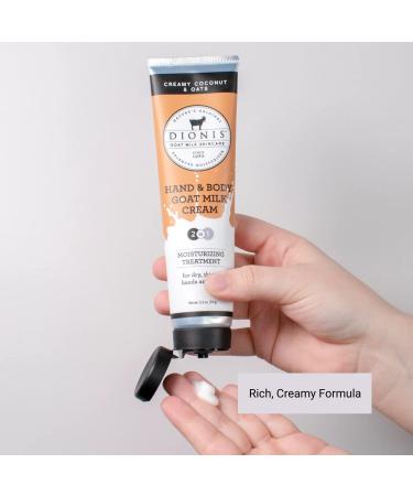 Dionis Goat Milk Skincare Creamy Coconut & Oats Hand & Body Cream (3.3 oz) | Made in USA | Cruelty-Free & Paraben-Free - Buy Online on GoSupps.com
