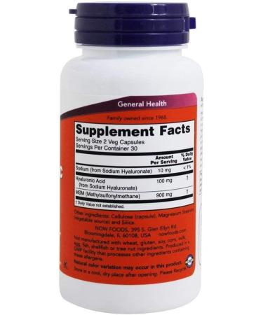 Now Foods Hyaluronic Acid 50 mg - 60 Veg Capsules | Hydration & Skin Health - Buy Online on GoSupps.com