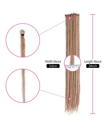 Dsoar 24-Inch Thin Synthetic Dreadlock Extensions - Handmade 0.6cm Long Crochet Hair 20 Strand Soft Dreads for Hip-Hop Style - Color 24# - Buy Online on GoSupps.com