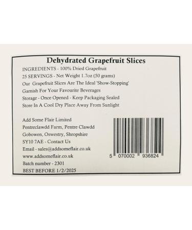 Dried Grapefruit Slices - Premium Dehydrated Cocktail Garnishes - 25 Servings (50g Approx) - Buy Online on GoSupps.com