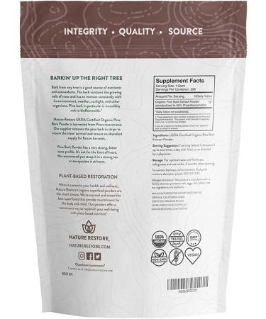 Organic Pine Bark Extract Powder 8oz (226g) | 95% Proanthocyanidins | USDA Certified, Vegan, Gluten-Free, Non-GMO - Buy Online on GoSupps.com