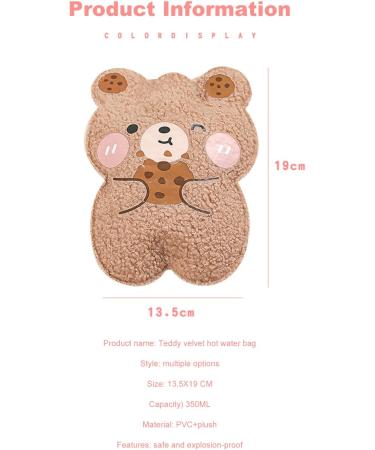 MAZALA 2 x Cartoon Plush Bear Hot Water Bottles - Cozy Cover for Kids & Adults | Hot Compress for Warmth - Buy Online on GoSupps.com