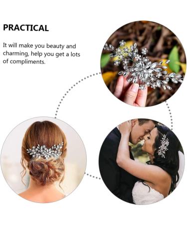 Angoily Crystal Inlaid Hair Comb Pearl Tiara Rhinestone Wedding Headdress Wedding Hair Combs Vintage Hair Accessories Flower Side Comb Wedding Hair Accessories Mosaic Bride Alloy Earring - Buy Online on GoSupps.com