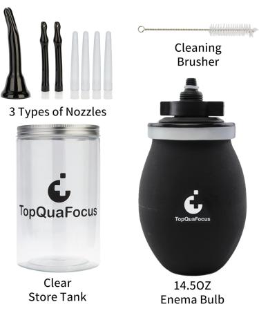 TopQuaFocus 420ml Black Anal Douche Bulb Kit - Colon Irrigation Douche for Men and Women - Buy Online on GoSupps.com