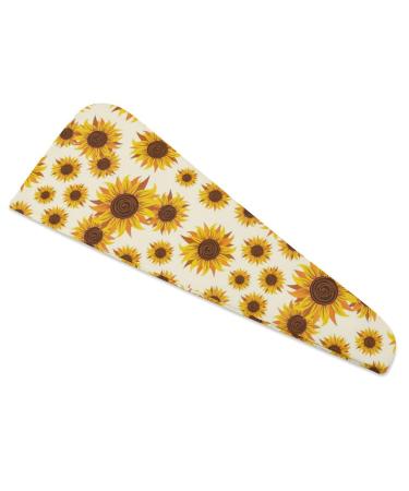 Sunflower Microfiber Hair Towel Wrap for Women 10 Inch X 26 Inch Super Absorbent Hair Turban with Button