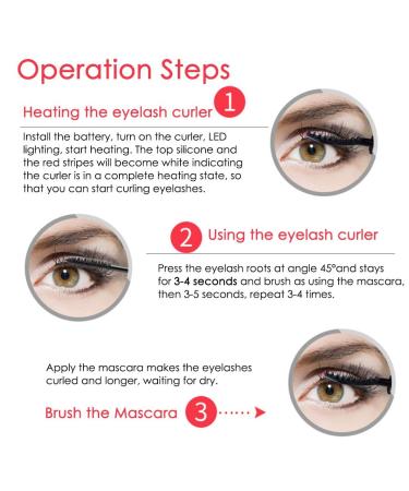Heated Eyelash Curler - Mini Electric Eyelash Mascara for Long-Lasting Curls | Perfect Valentine's Gift for Girls (Black - Buy Online on GoSupps.com