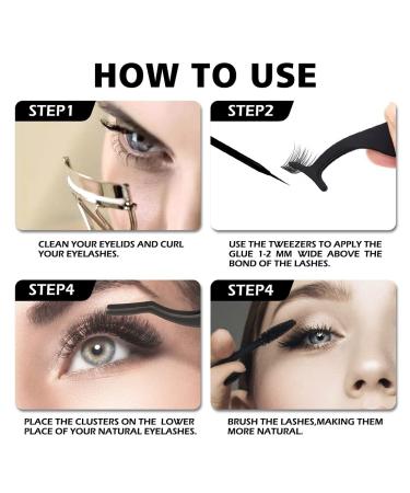 50PCS Mixed Wispy False Eyelash Clusters, C/D Natural Curl DIY Extension Lashes - Reusable Faux Mink Fluffy Soft Fake Eyelashes Set for Women - Buy Online on GoSupps.com