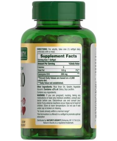 Natures Bounty Dietary Supplement Enhanced Absorption CoQ10 200mg 200 Rapid Release Softgels + Bonus 1 Elbow Support - Buy Online on GoSupps.com