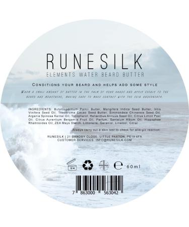 RUNESILK Elements Water Beard Butter | All-Natural Vegan Leave-In Conditioner | Shea, Cocoa & Mango Butter | Sandalwood Lemon Bergamot Cucumber | 50g - Buy Online on GoSupps.com