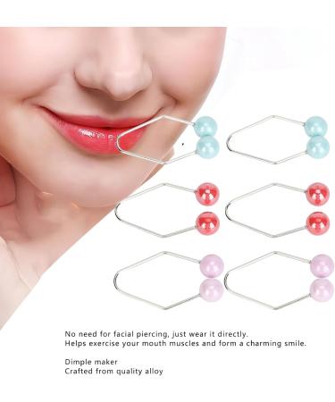 Dimple Maker 3 Pairs Dimple Makers for Cheeks Facial Muscle Training Piercing Frees Painless Alloy Dimple Maker Balls - Buy Online on GoSupps.com