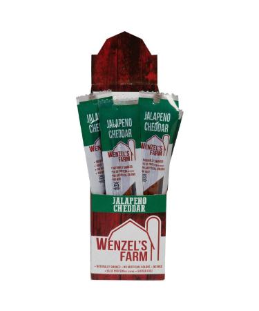 Wenzels Farm Jalapeno Cheddar Sticks Snack Sticks  Flavorful, Naturally Smoked  High Protein, Low Carb  No MSG, Fillers, Binders, Artificial Colors  Gluten Free | 32 sticks (16 packs of 2) Jalapeno Cheddar 16 Pack