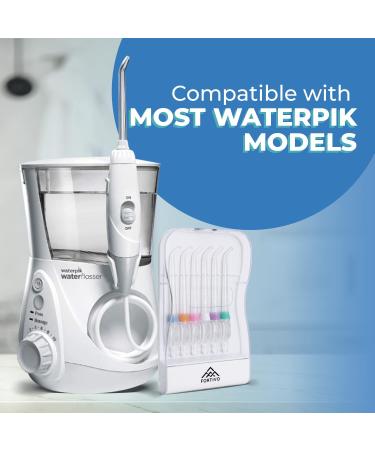 Waterpik Flosser Replacement Tips with Case - 6 Pieces | Compatible with Waterpik Oral Irrigator | Orthodontic Tips Included - Buy Online on GoSupps.com