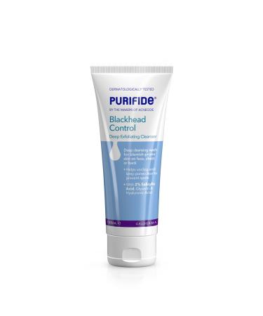 PURIFIDE by Acnecide Blackhead Control Deep Exfoliating Cleanser 120ml Face & Body Scrub with 2% Salicylic Acid BHA Hyaluronic Acid & Plant Extracts for Combination Skin and Oily Skin - Buy Online on GoSupps.com
