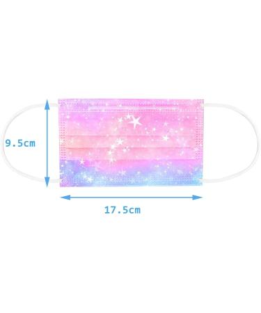 Goddess Accent 50 Pack Disposable Face_Mask Cute Floral Tie Dye Printed Protection for Adults Women - Buy Online on GoSupps.com