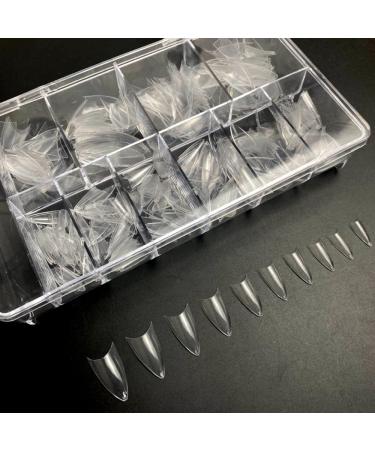 500pcs Almond Shaped Nail Tips  Almond Half Cover Nail Tips  Nail Tips for Acrylic Nail Professional  Clear Almond Nail Tips  Acrylic Nail Supplies
