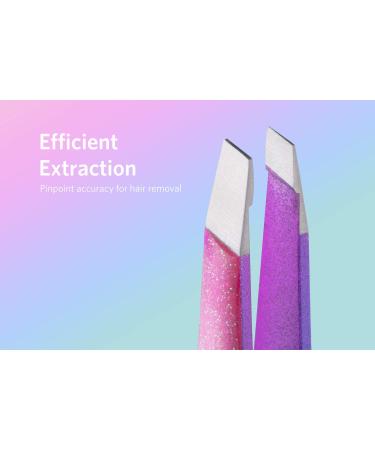Professional Stainless Steel Slant Tip Tweezers for Ingrown Hair, Eyebrow & Facial Hair Removal - Buy Online on GoSupps.com