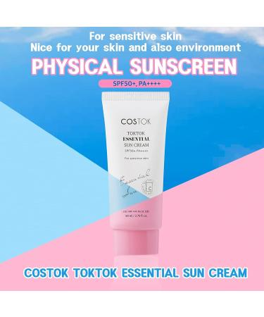 COSTOK TokTok Sun Cream SPF 50+/PA++++ 80ml + Deep Cleansing Foam 50ml | UVA & UVB Protection, Hypoallergenic Sunscreen & Gentle Facial Cleanser - Buy Online on GoSupps.com