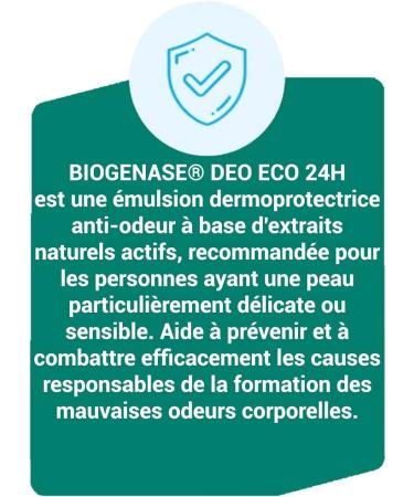 Biogenase Deo Eco 24H - Long-Lasting Sensitive Underarm Deodorant - Aluminum and Paraben Free - Anti-Odor and Antibacterial Deodorant for Men and Women - Suitable for All Skin Types - Buy Online on GoSupps.com