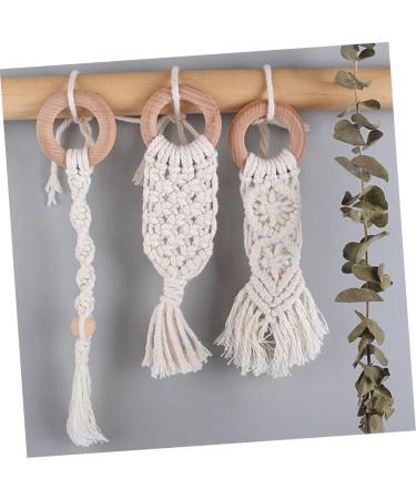 Vicasky 3 Pcs Handwoven Cotton Rope Dental Care Toys - Bitter Cotton Bite Sticks & Rings for Toddlers | Safe Handmade Beech Teething Relief - Buy Online on GoSupps.com