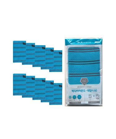 Songwol Korean Exfoliating Mitt Body Scrub Washcloth Blue Large 10 Pcs
