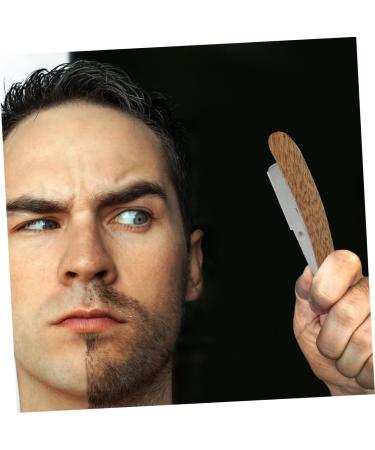 Frcolor Manual Razor for Men - Premium Wooden Tool Holder & Rustproof Steel Shaving Gift | Perfect for Salons & Home Use | 14.8x2.7x0.9cm - Buy Online on GoSupps.com