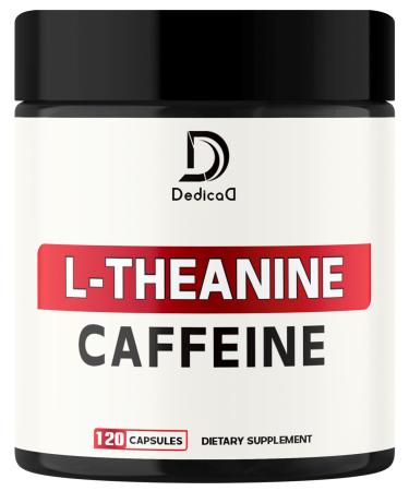 L-Theanine 200mg Capsules & Pure Caffeine Pills 200mg - Smart Smooth Energy Production Alertness Cognitive & Focus Clarity Supplement - 120 Capsules for 4 Months - Non-GMO & Gluten Free