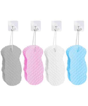 2022 New Super Soft Exfoliating Bath Sponge  4PCS Ultra Soft Bath Body Shower Sponge  Reusable Spa Scrub Exfoliator Dead Skin Remove  3D Body Sponge for Adults Children and Pregnant Women